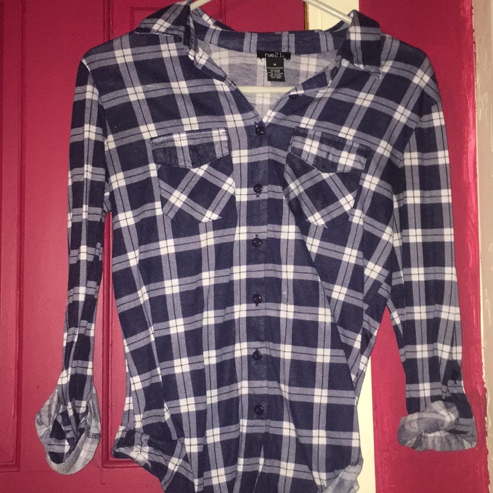Blue and white flannel